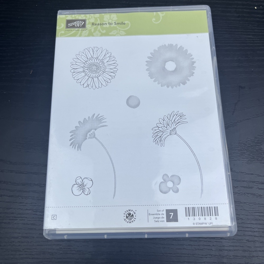 Stampin Up Reason To Smile Stamp Set 130828 Floral Rubber Stamps Set of 7